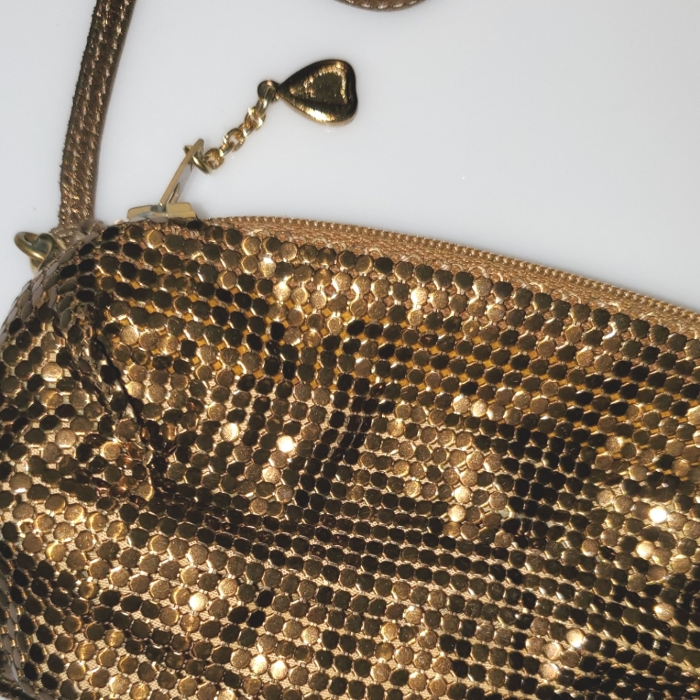 Vintage bronze metal mesh handbag